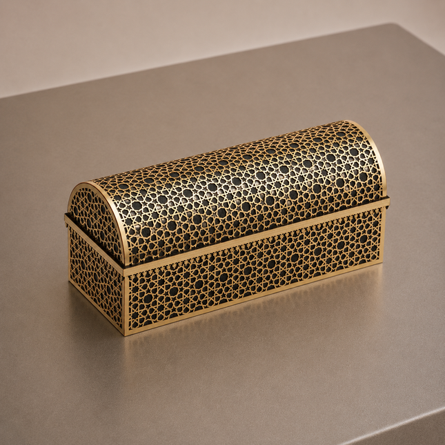 37x15x16 Cm Hediyelik Seccade Kuran-ı Kerim Tesbih Sandık Set