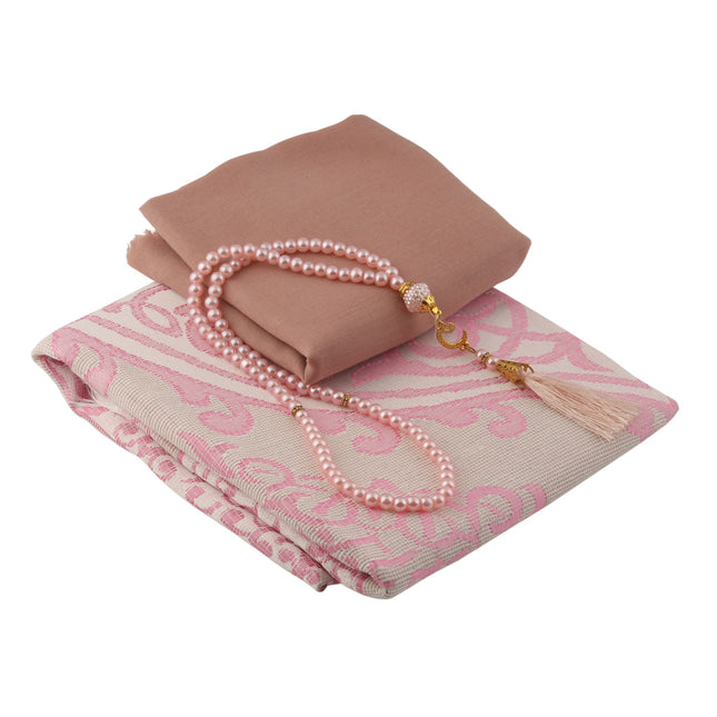 Kadınlara Özel Seccade Eşarp Tesbih Hac Ve Umre Seti