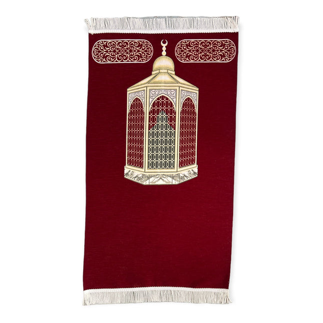 Çiçek Desenli Lüks Saçaklı Şönil Seccade