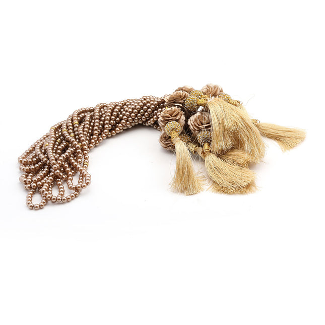 99'luk 6mm Tasarım İnci Güllü Tesbih  (10 Adet)