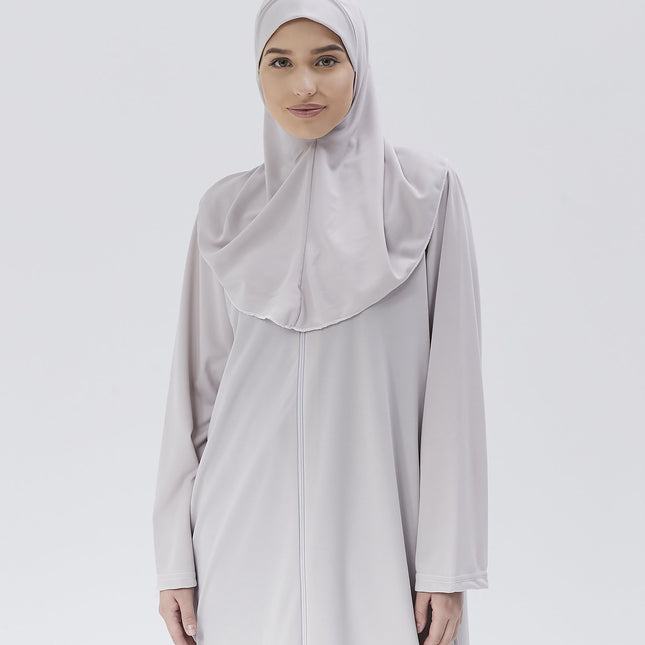 Fermuarlı Denye Kapuşonlu Namaz Elbisesi