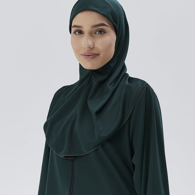 Fermuarlı Denye Kapuşonlu Namaz Elbisesi