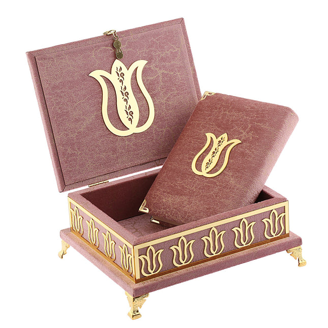 18x21 Cm Mermer Desen Hediyelik Kuran-ı Kerim Tesbih Seti