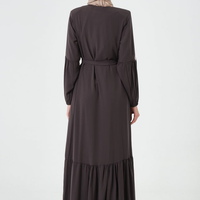 Rabia Kumaş Eteği Büzgülü Ferace