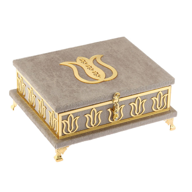 18x21 Cm Mermer Desen Hediyelik Kuran-ı Kerim Tesbih Seti