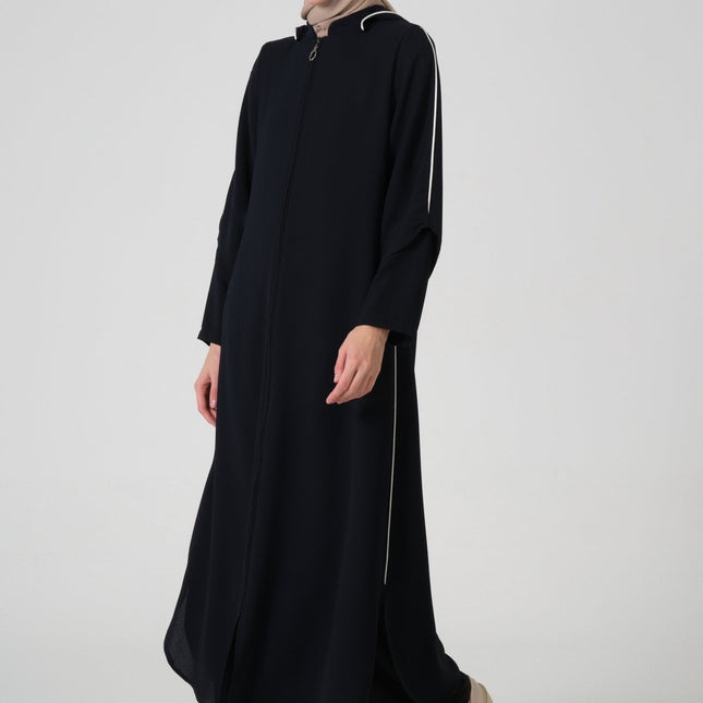 Buhara Kumaş Kapüşonlu Biyeli Ferace