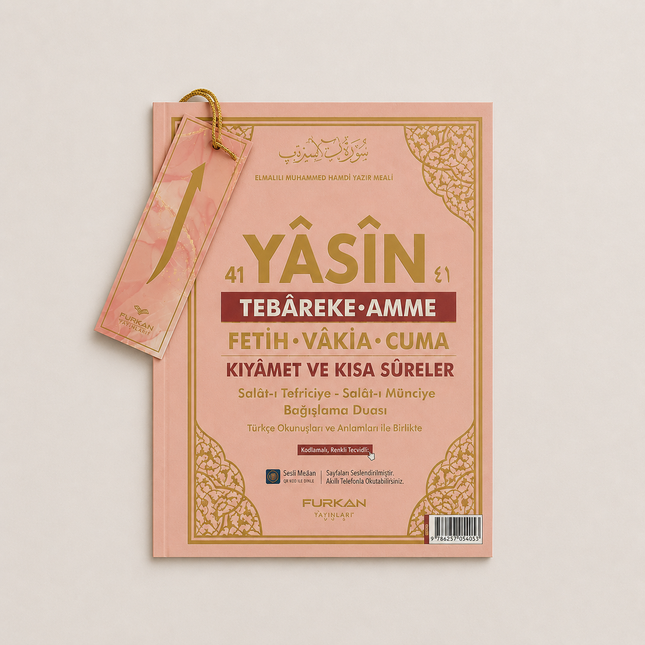 13x17 Cm 8 Farklı Renk Seçeneği 128 Sayfa Çanta Boy Renkli Arapça/Türkçe Yasin Kitabı (50 Adet)