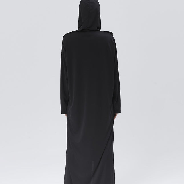 Fermuarlı Denye Kapuşonlu Namaz Elbisesi