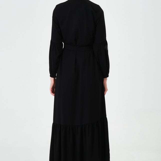 Rabia Kumaş Eteği Büzgülü Ferace