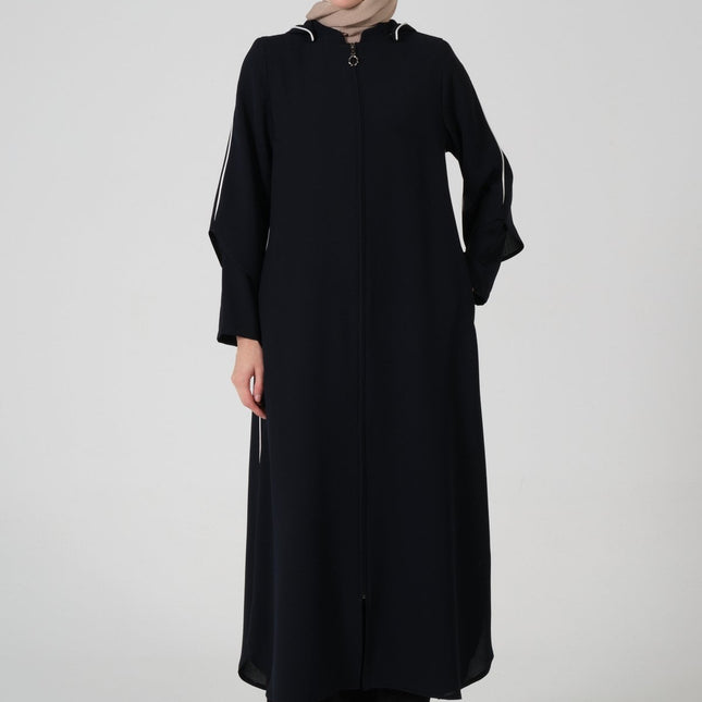 Buhara Kumaş Kapüşonlu Biyeli Ferace