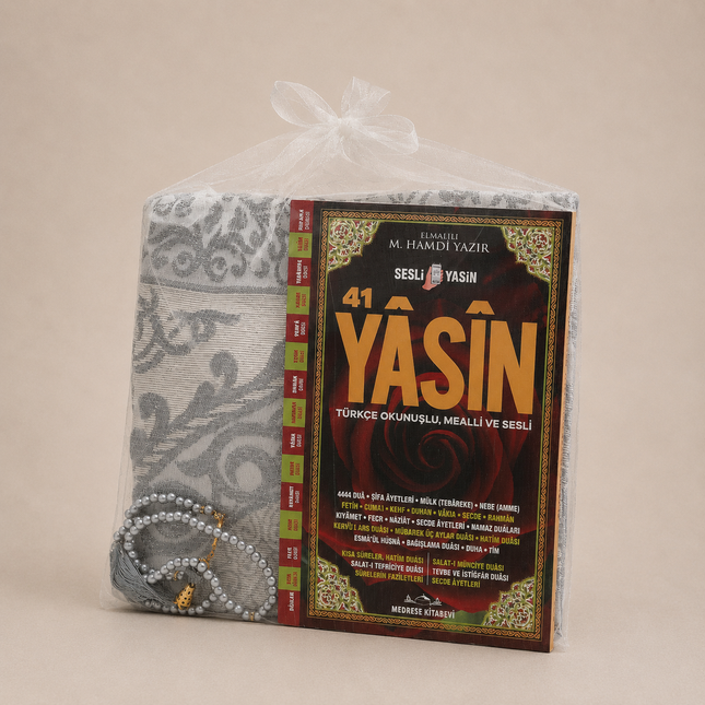 Hediyelik Seccade Yasin Tesbih Tül Kese Seti 30'Lu