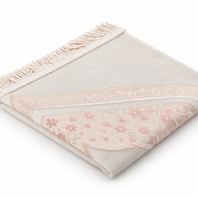 Lüks Saçaklı Rüya Şönil Seccade (70x110 cm - 575 Gram Orta-Ağır Tok Gramaj)