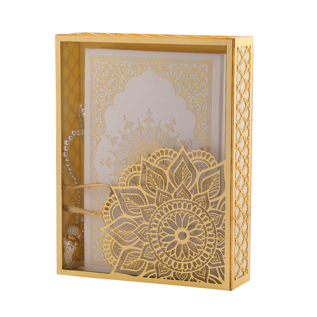 22x16x5 Cm Şeffaf Pleksili Kuran-i Kerim Tesbih Kutusu