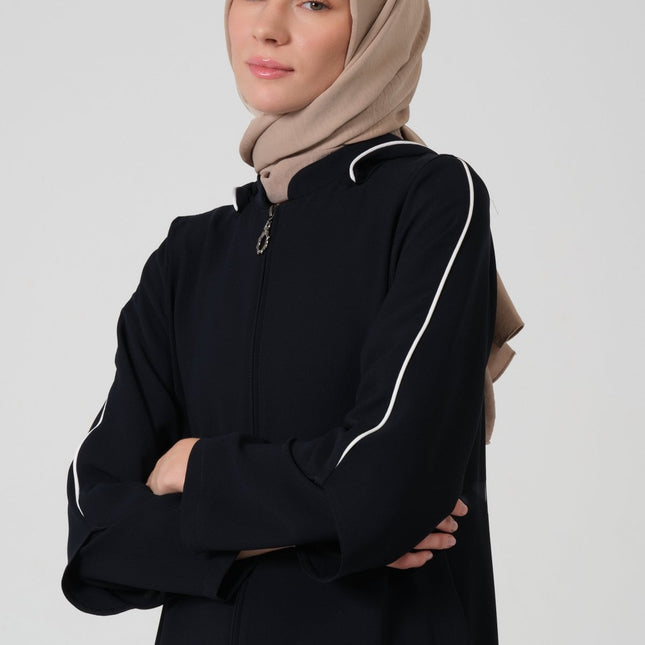 Buhara Kumaş Kapüşonlu Biyeli Ferace