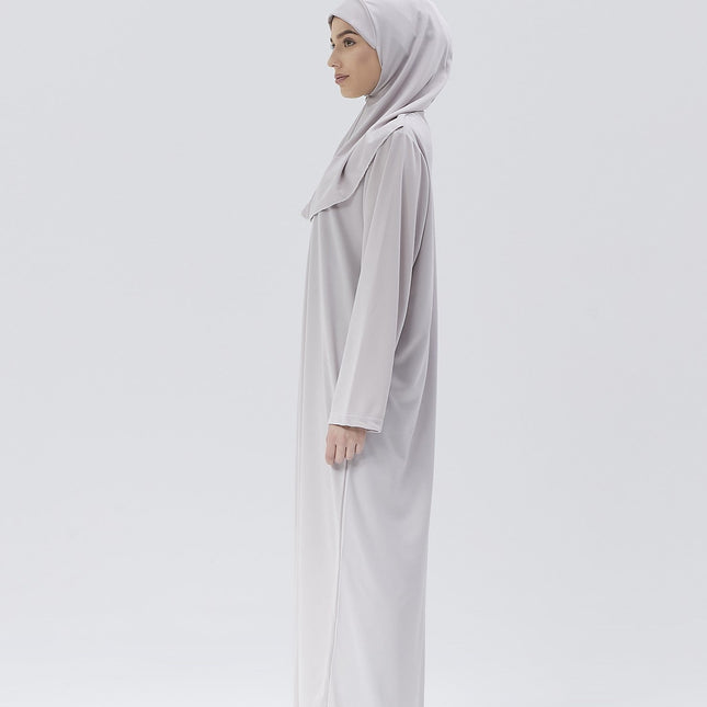 Fermuarlı Denye Kapuşonlu Namaz Elbisesi