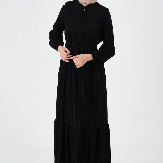 Rabia Kumaş Eteği Büzgülü Ferace