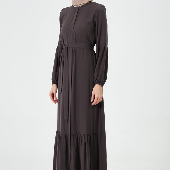 Rabia Kumaş Eteği Büzgülü Ferace