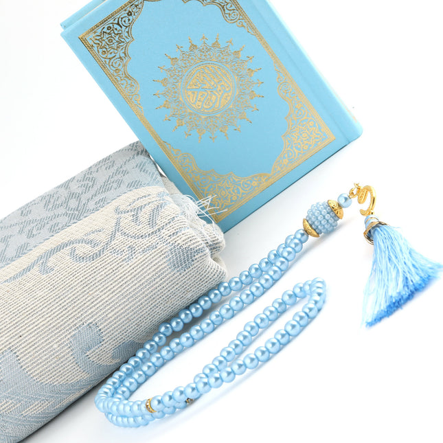 17x17x8 Cm Camlı Seccade Kuran-ı Kerim Tesbih Kutusu