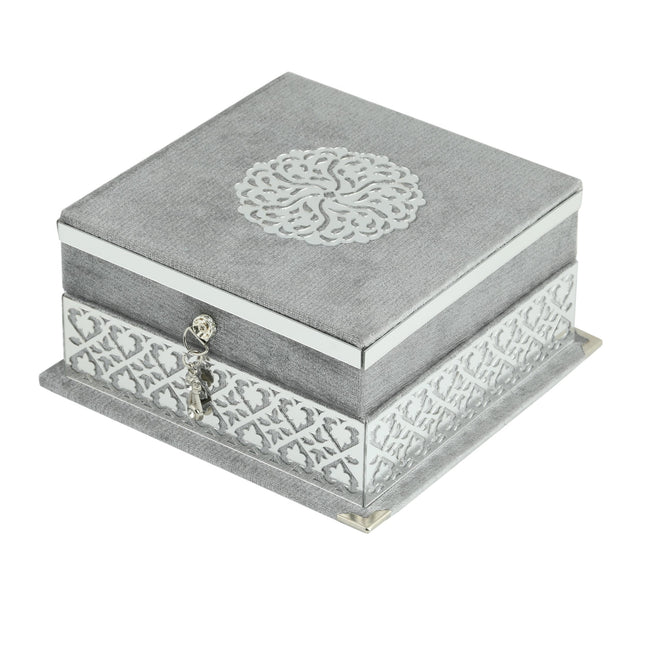 17x17x8 Cm Kadife Kaplı Seccade Kuran-ı Kerim Tesbih Kutusu