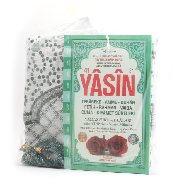 Hediyelik Seccade Yasin Tesbih Tül Kese Seti 30'Lu