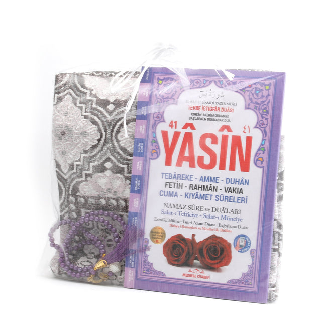 Hediyelik Seccade Yasin Tesbih Tül Kese Seti