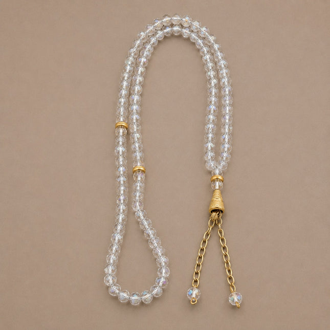 99'luk 6 Mm Kristal Zincirli Tesbih (10 Adet)