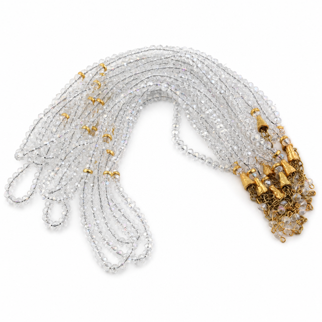 99'luk 6 Mm Kristal Zincirli Tesbih (50 Adet)