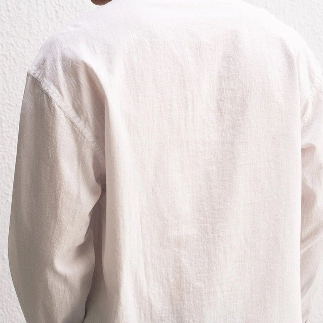 Uzun Kollu Rahat Keten Gömlek