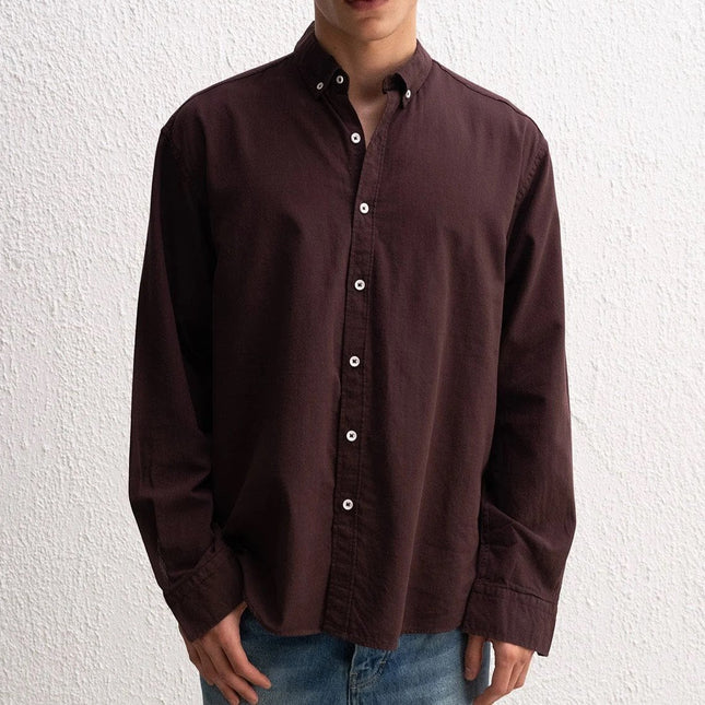 Uzun Kollu Rahat Keten Gömlek