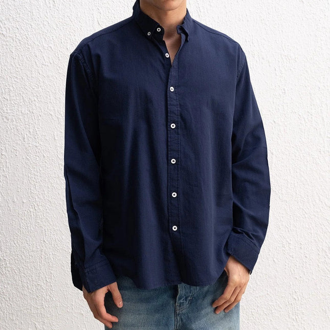 Uzun Kollu Rahat Keten Gömlek