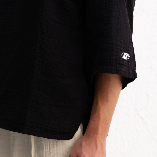 Yarım Kol Viskon Keten Tişört