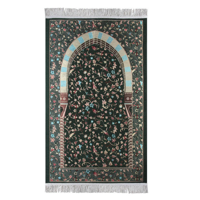 Çiçek Desenli Lüks Saçaklı Şönil Seccade