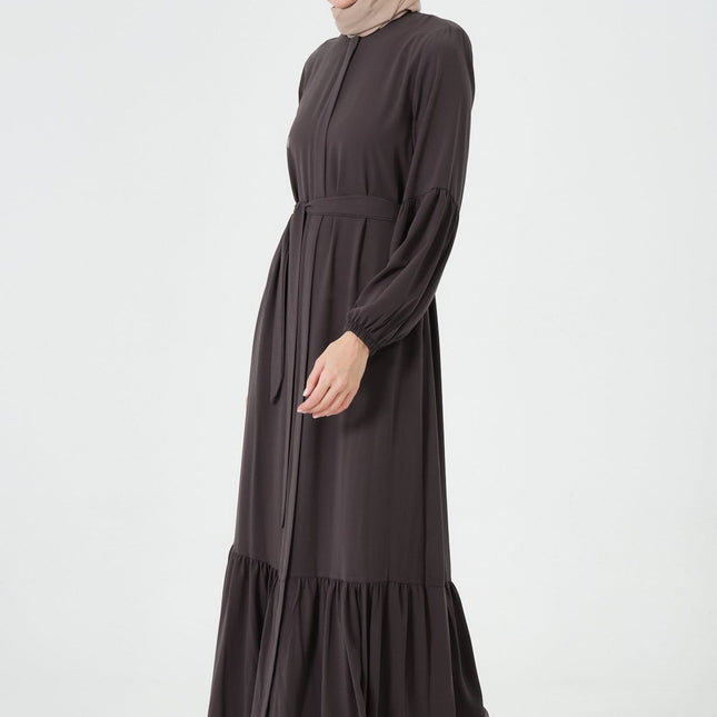 Rabia Kumaş Eteği Büzgülü Ferace