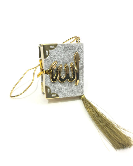 Kadife Kaplı Altın Lafızlı Tam Mini Kuran-ı Kerim Oto Süs 10'lu