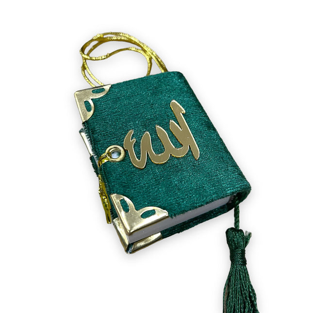 Kadife Kaplı Çift Sayfalı Tam Mini Kuran-ı Kerim Otosüs 10'lu