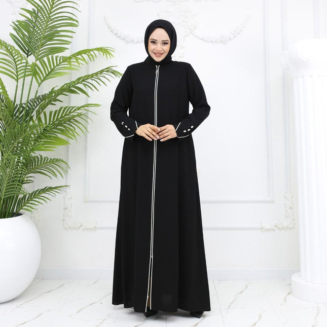 Katre Kolu Düğmeli Biyeli Ferace