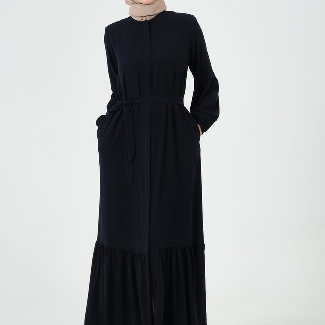 Rabia Kumaş Eteği Büzgülü Ferace