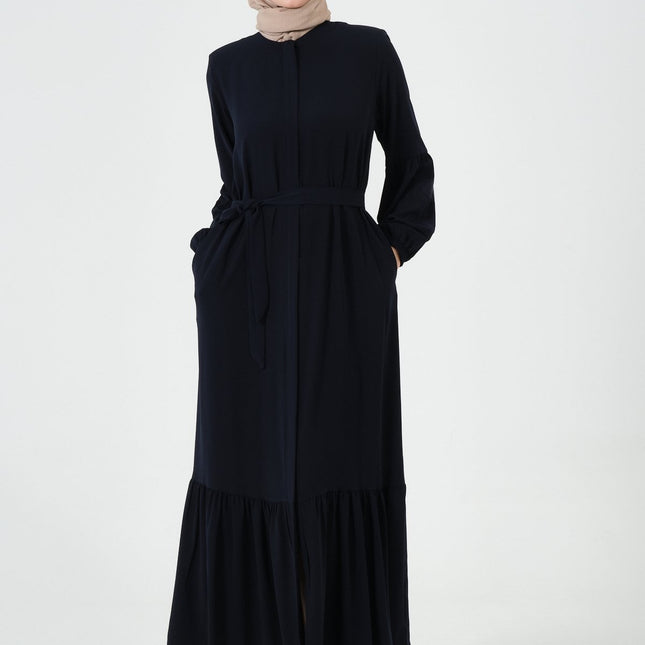 Rabia Kumaş Eteği Büzgülü Ferace