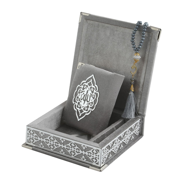 16x16 Cm Osmanlı Serisi Gold Pleksili Kuran-ı Kerim Tesbih Kutusu