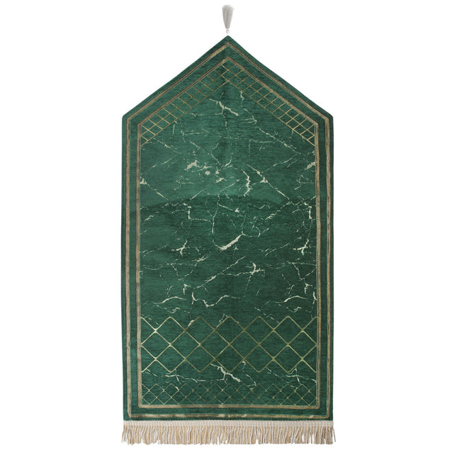 Mermer Desenli  Astarlı Lüks Şönil Seccade