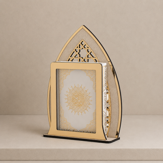 26x18 Cm Ahşap Mihrap Model Masa Üstü Kur’an-ı Kerim Kutusu