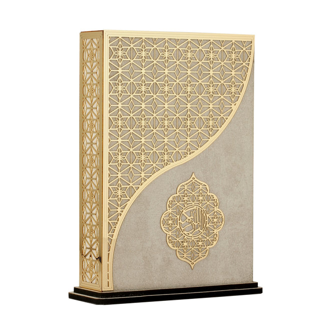 20x27 Cm Malaga Gold Yıldız Pleksili Orta Boy Dik Kuran-ı Kerim Kutusu