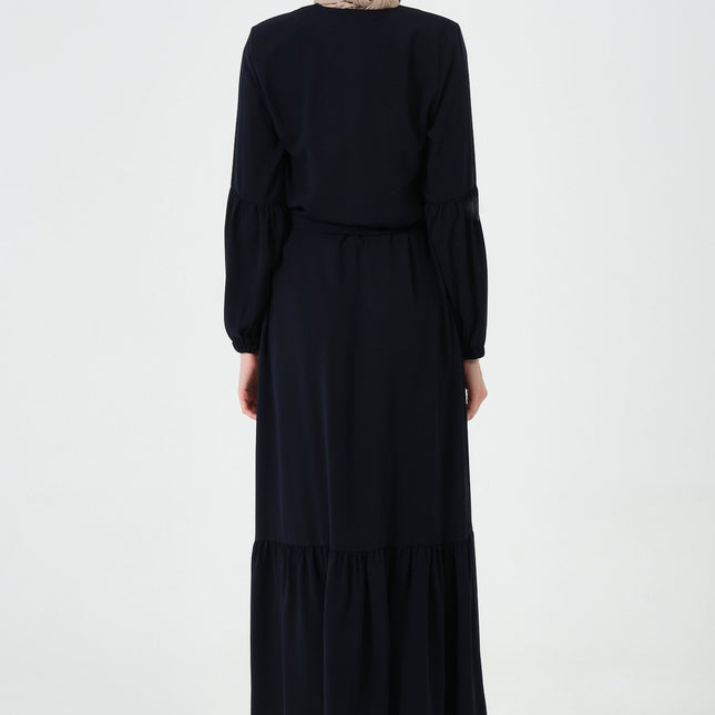 Rabia Kumaş Eteği Büzgülü Ferace