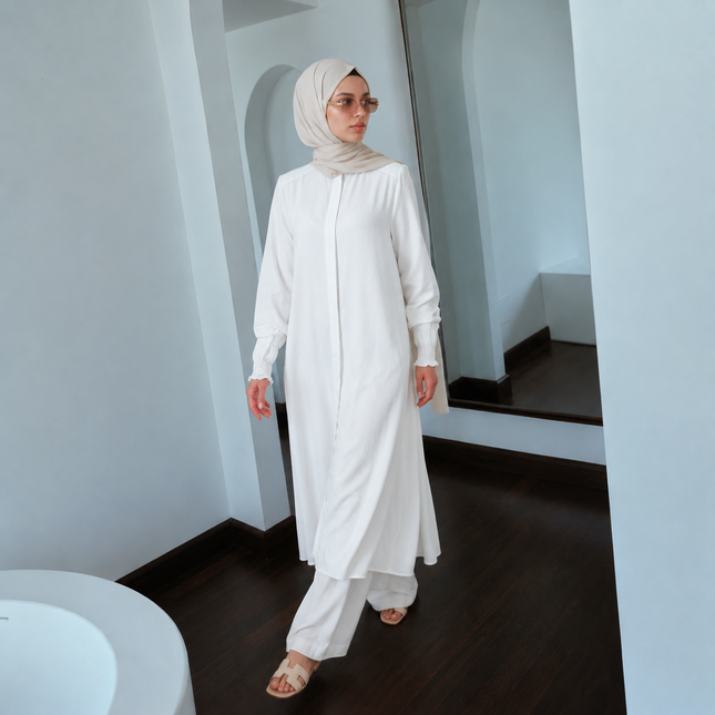 Viskon Naturel Kumaş İkili Takım
