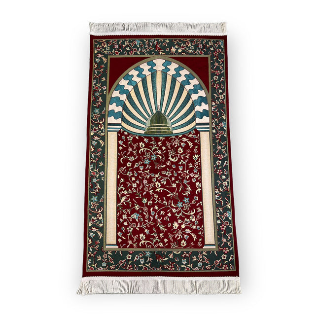 Çiçek Desenli Lüks Saçaklı Şönil Seccade