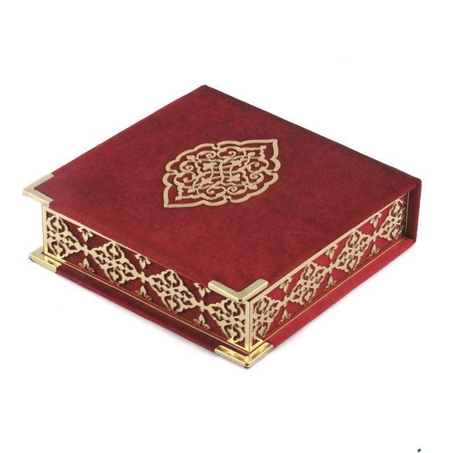 16x16 Cm Osmanlı Serisi Gold Pleksili Kuran-ı Kerim Tesbih Kutusu