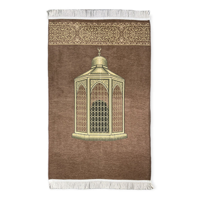 Çiçek Desenli Lüks Saçaklı Şönil Seccade