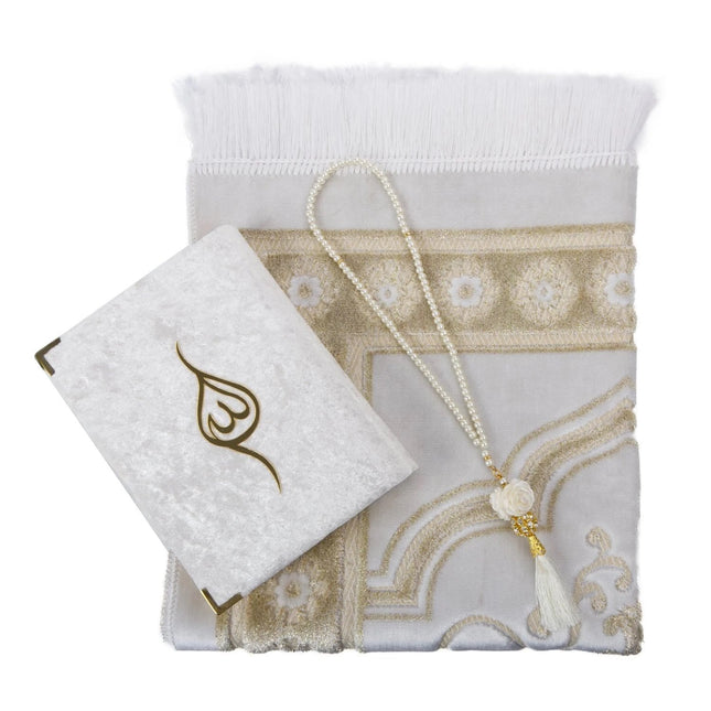 Miraç Serisi Lüks Kadife Seccade Kuran-ı Kerim Seti No:1