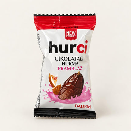 Hurci - Frambuaz Çikolatalı Tüm Bademli Hurma (1 kg)