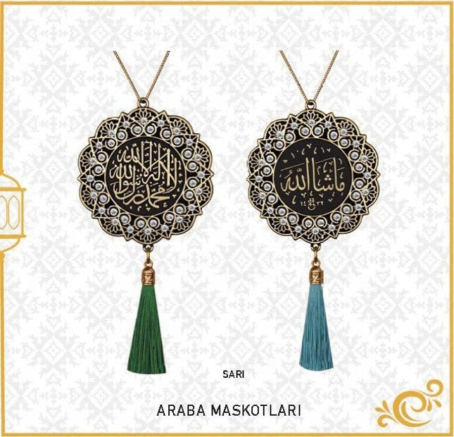 7 Cm Maşallah Ve Kelime-i Tevhid  Papatya Maskot Oto Süs 10'Lu